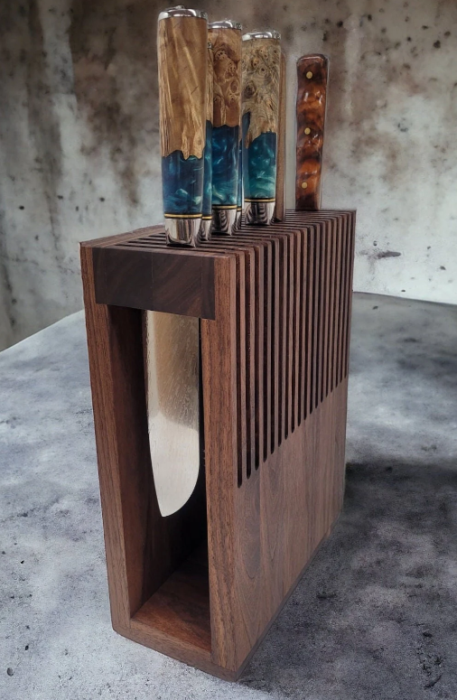 Walnut Knife Block Knife Stand Knife Holder Knife Board Knife Rack Knife Display Holds 18 Knives