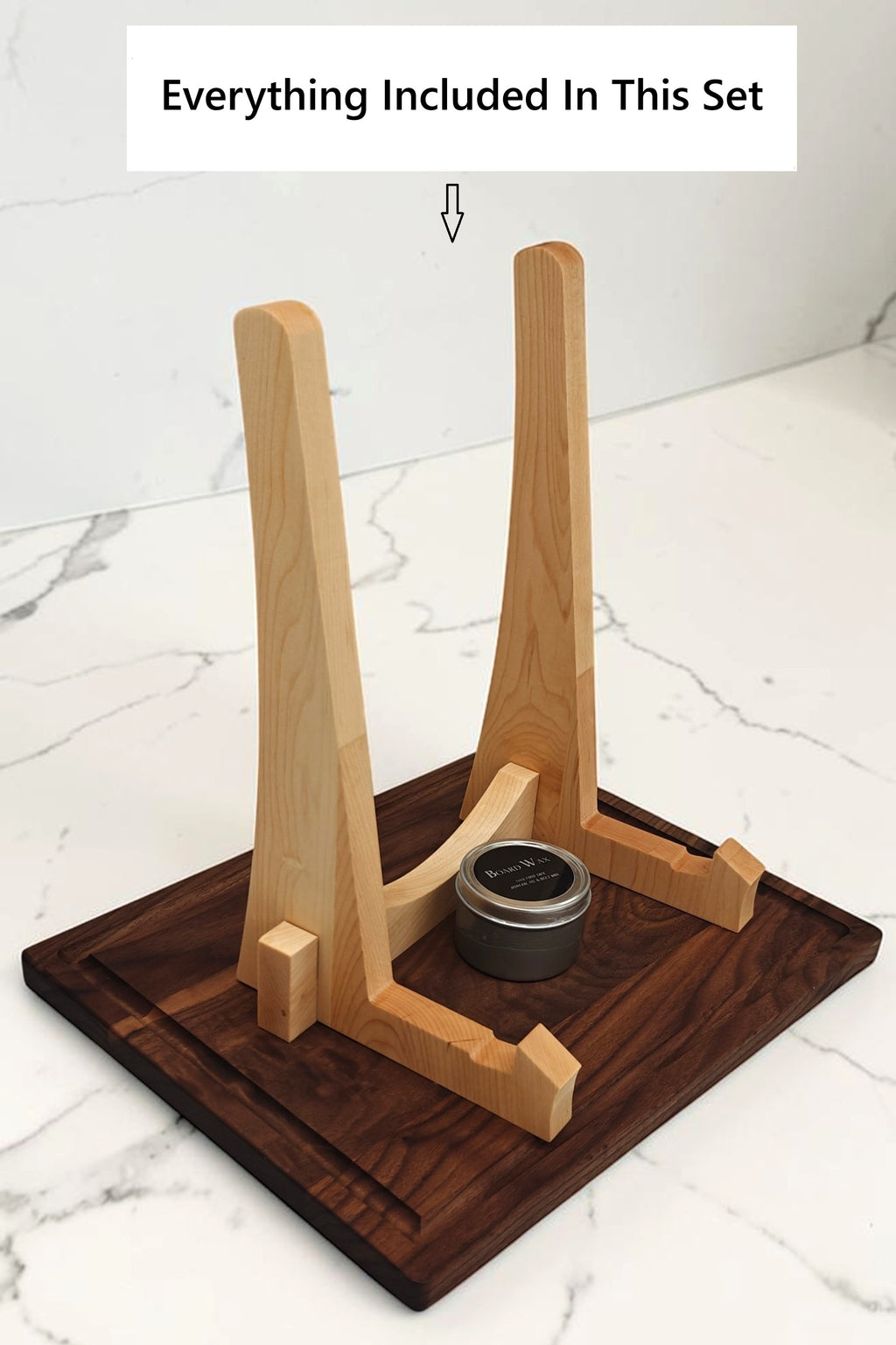2 Board Stand Small Walnut Board and Wax